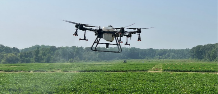 Spray Deposition and Efficacy of Fungicide Applications with Spray Drone in Peanut